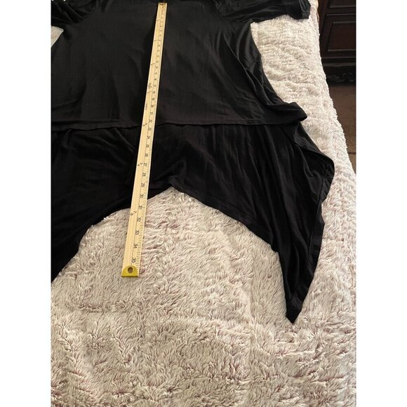 Asymmetrical Black Tunic Dress By Chicos Size 3 Whimsy Goth, Flowing‎ - Picture 6 of 13